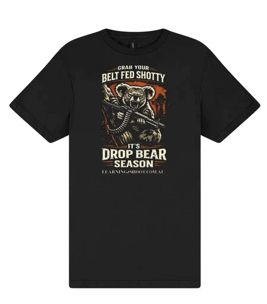 Drop Bear Season beltfed shotty shirt